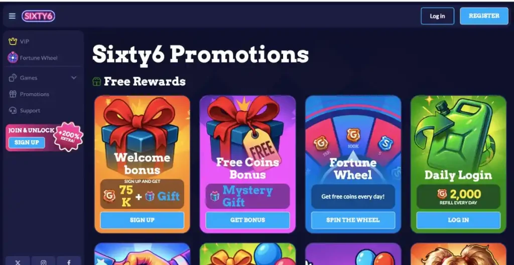 Sixty6 bonuses
